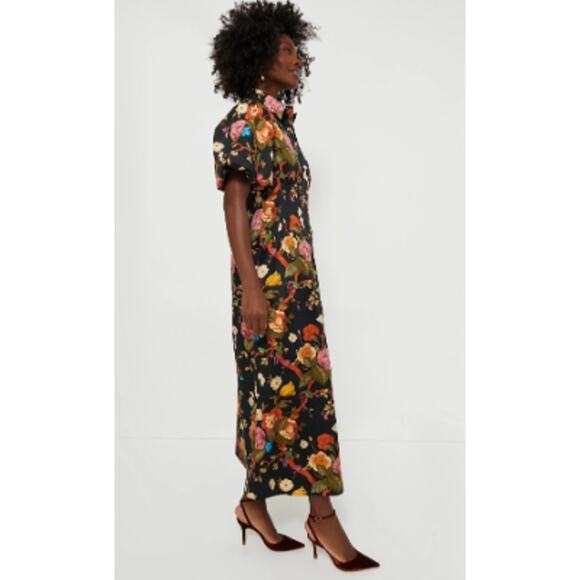 Tuckernuck Baroque Floral Delaney Maxi Dress Short Sleeve Collared Shirt Dress-S - Picture 11 of 11